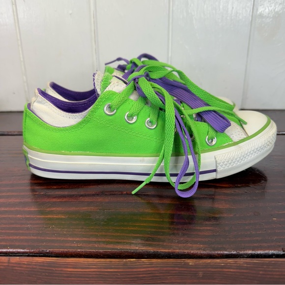 Converse Chuck Taylor All Star Low – Limited Edition Green & Purple - Women’s 7 - Picture 2 of 9